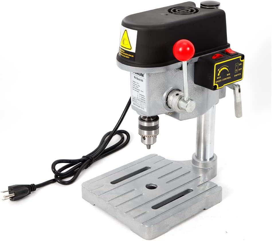 340W Mini Drill Press Bench, Mini Bench Drill Press, Portable Drill Workbench with 3 Speed Adjustable, Light-Duty DIY Craft Drilling Repair Tool for Home, DIY, Installing Furniture