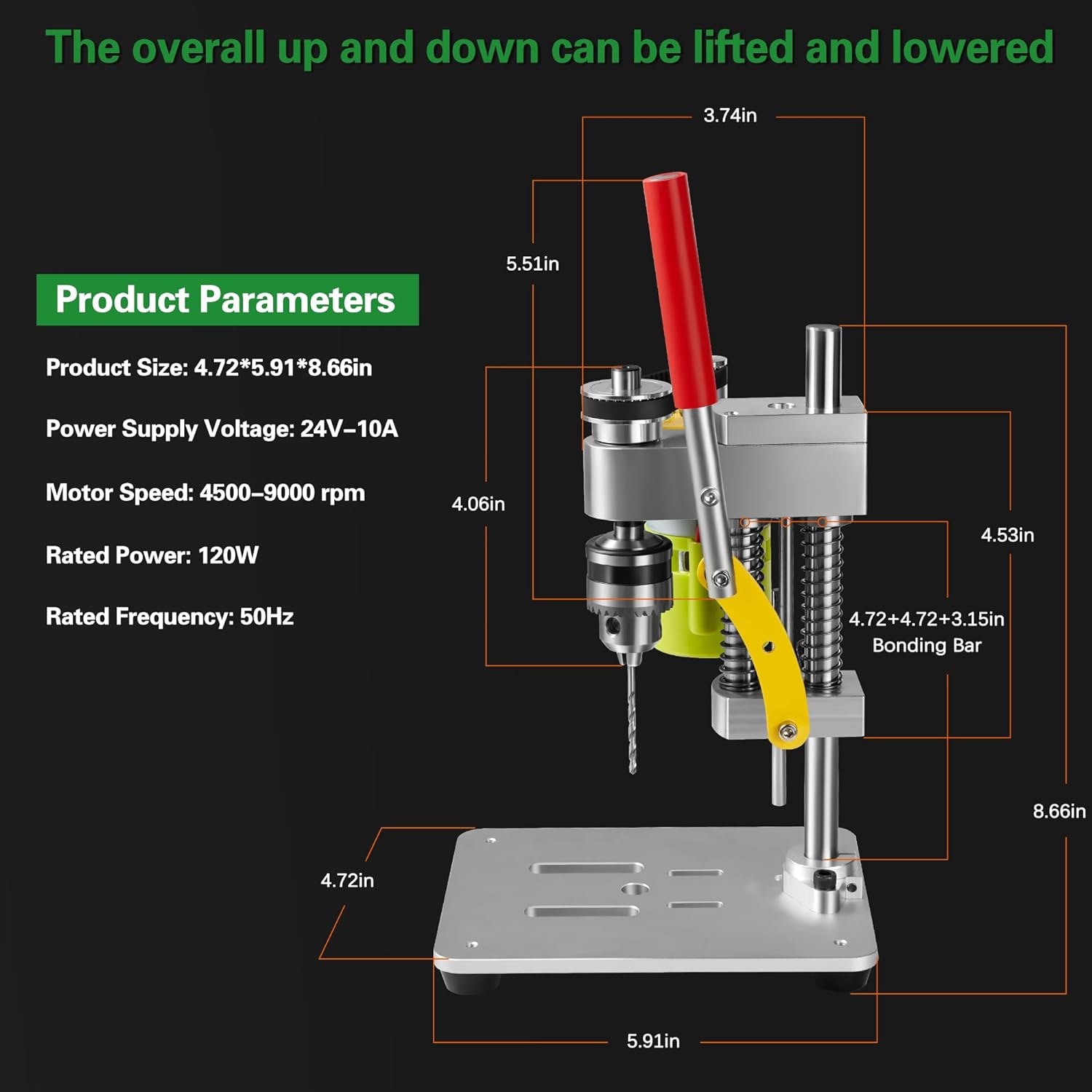 Mini Drill Press, Benchtop Drill Press Adapter for Hand Drill, CNC Small Drill Press 7-Speed Portable Precision Drilling Machine B10 Chuck for DIY Jewelry Metal Wooden Acrylic