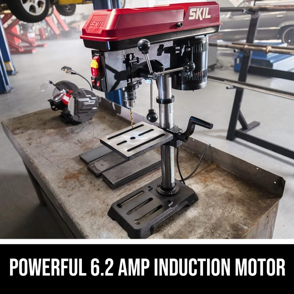 SKIL 6.2 Amp 10 In. 5-Speed Benchtop Drill Press with Laser Alignment  Work Light - DP9505-00