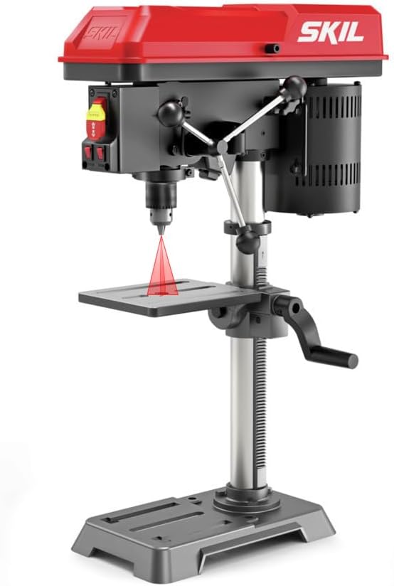 SKIL 6.2 Amp 10 In. 5-Speed Benchtop Drill Press with Laser Alignment  Work Light - DP9505-00